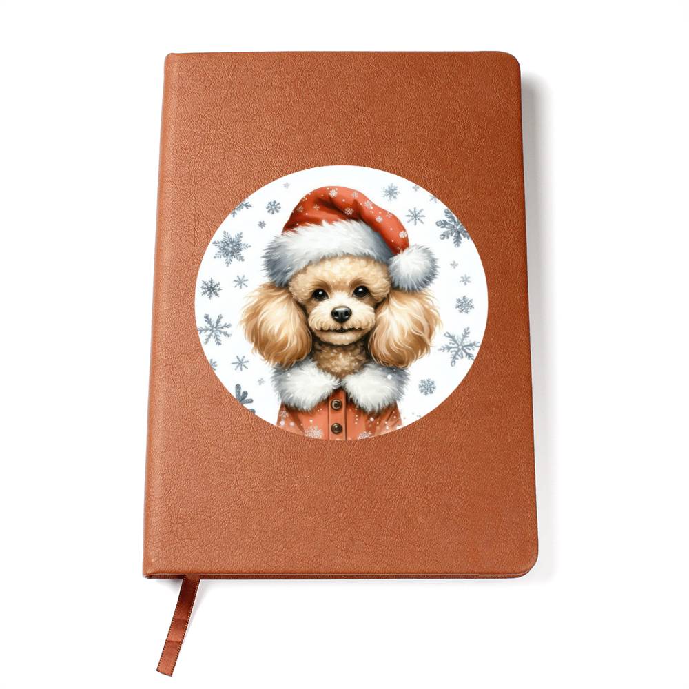 Christmas Dog - Toy Poodle - Vegan Leather Journal