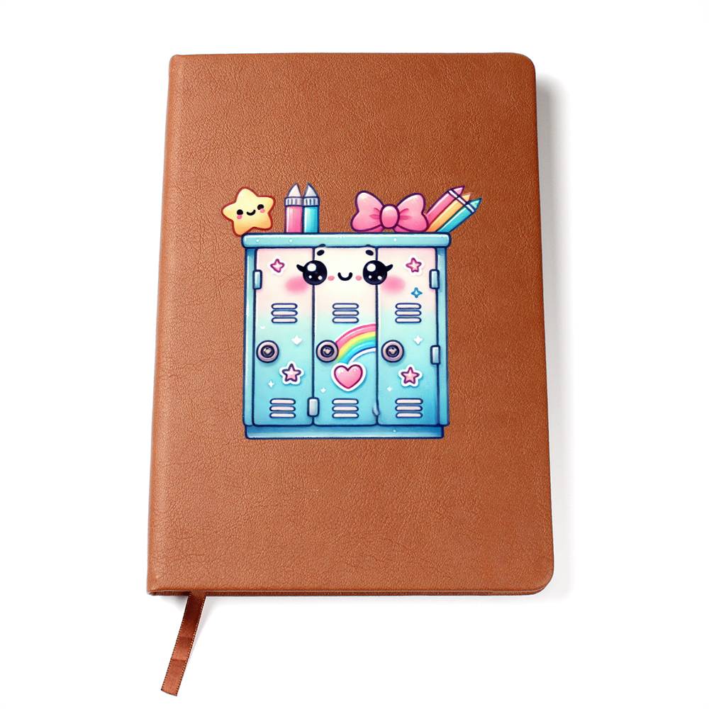 Cute Back to School Sticker 075 - Vegan Leather Journal