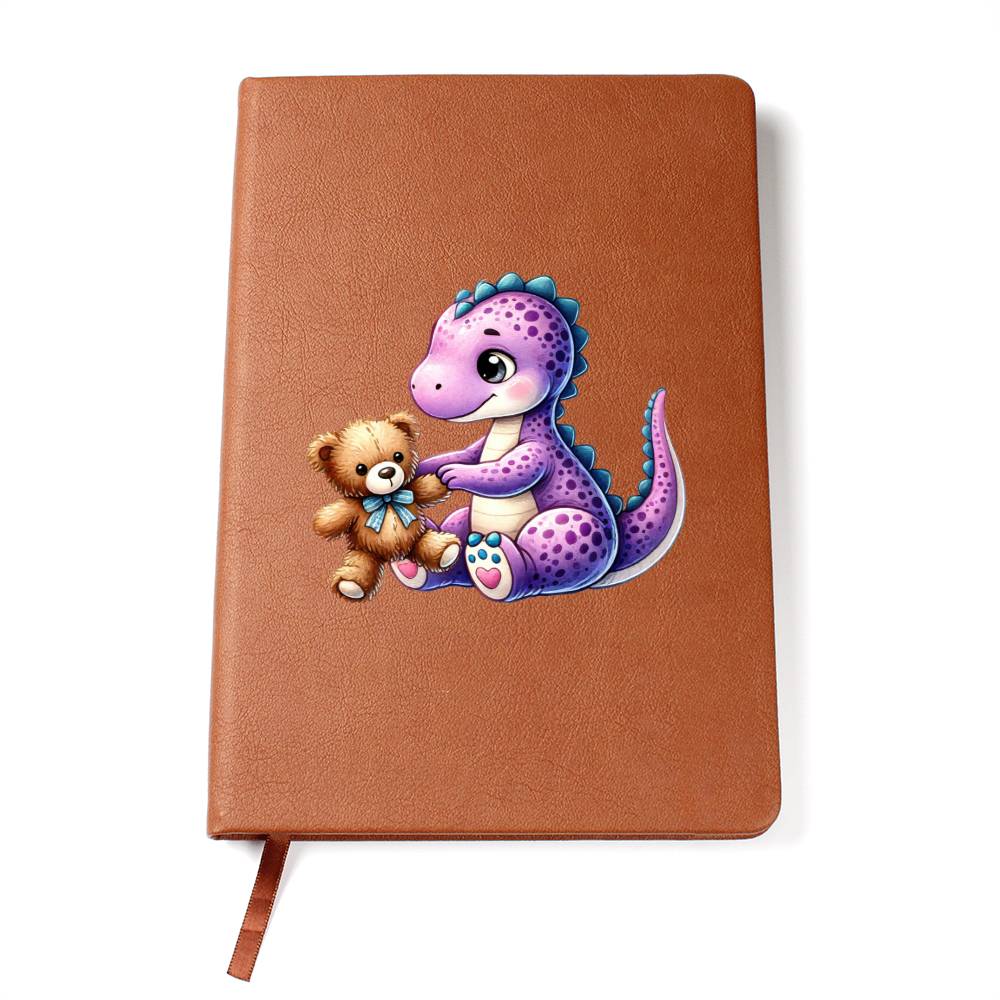 Colorful Baby Dinosaur 059 - Vegan Leather Journal