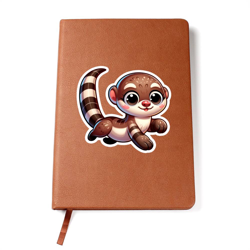 Cute Mongoose sticker 93 - Vegan Leather Journal