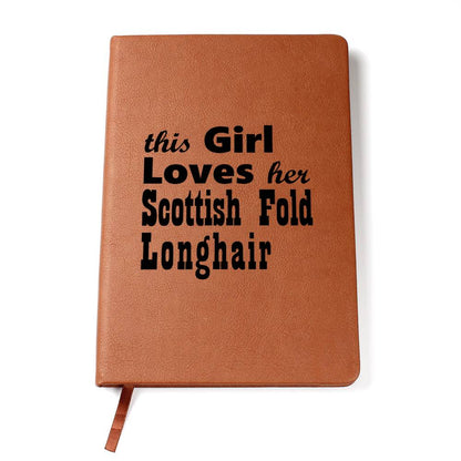 Scottish Fold Longhair - Vegan Leather Journal
