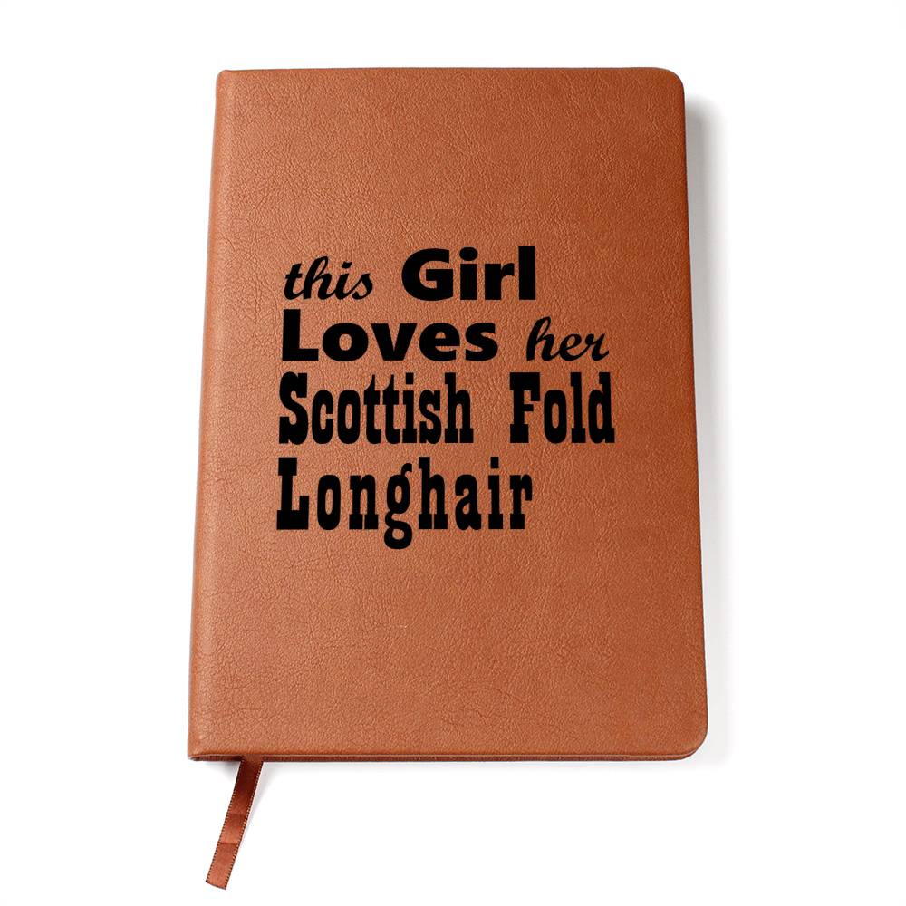 Scottish Fold Longhair - Vegan Leather Journal