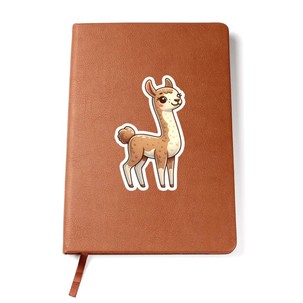 Cute Vicuña sticker 209 - Vegan Leather Journal