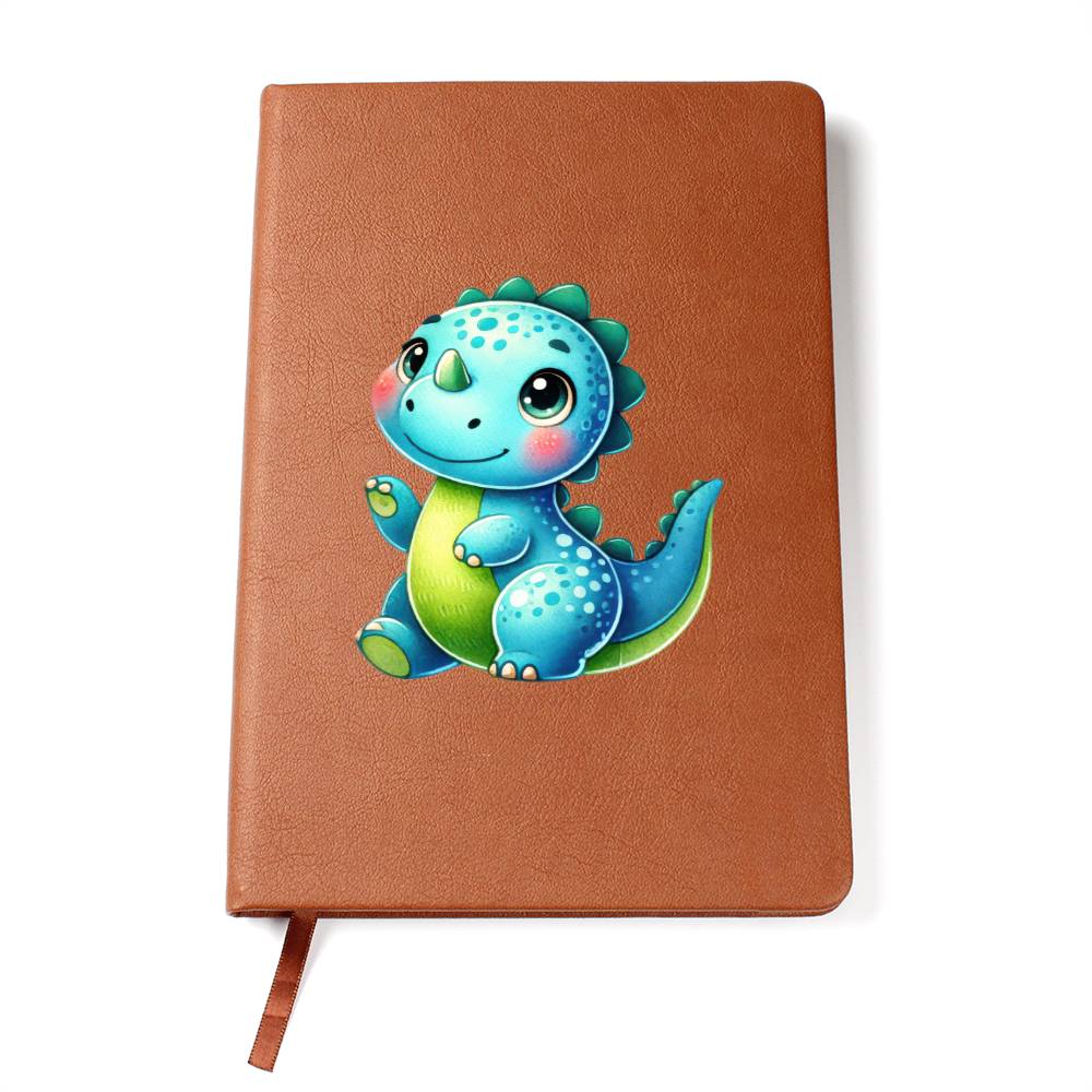 Colorful Baby Dinosaur 062 - Vegan Leather Journal