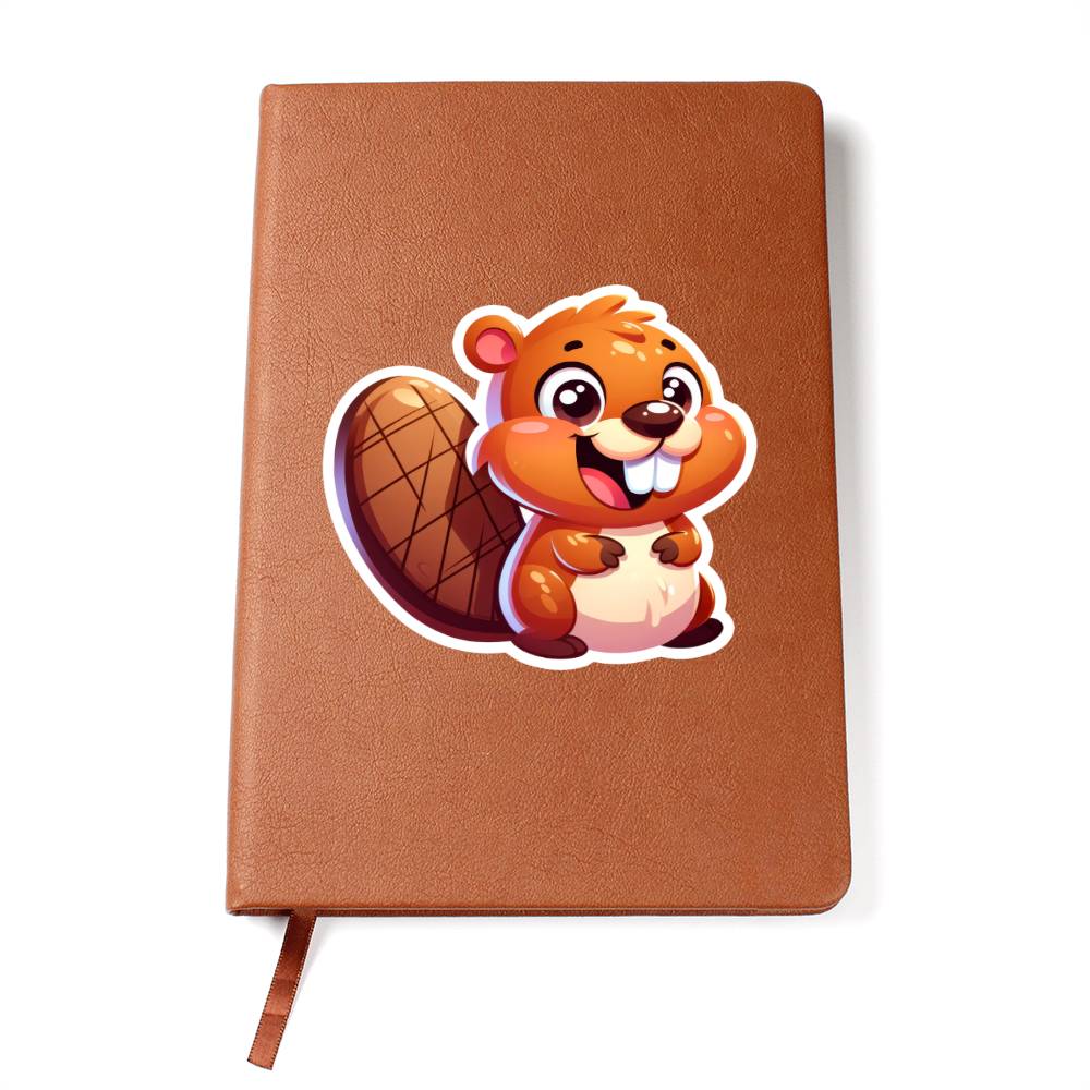 Cute Beaver sticker 10 - Vegan Leather Journal