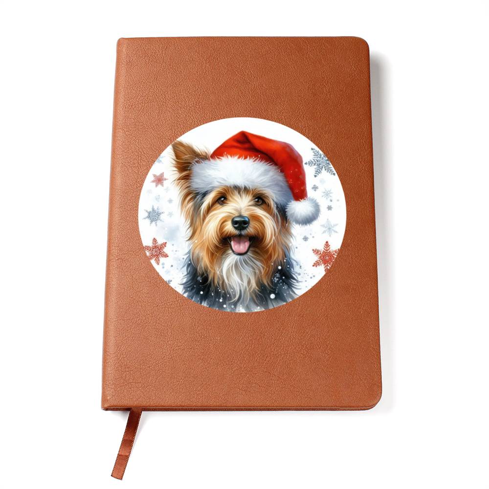 Christmas Dog - Australian Terrier - Vegan Leather Journal