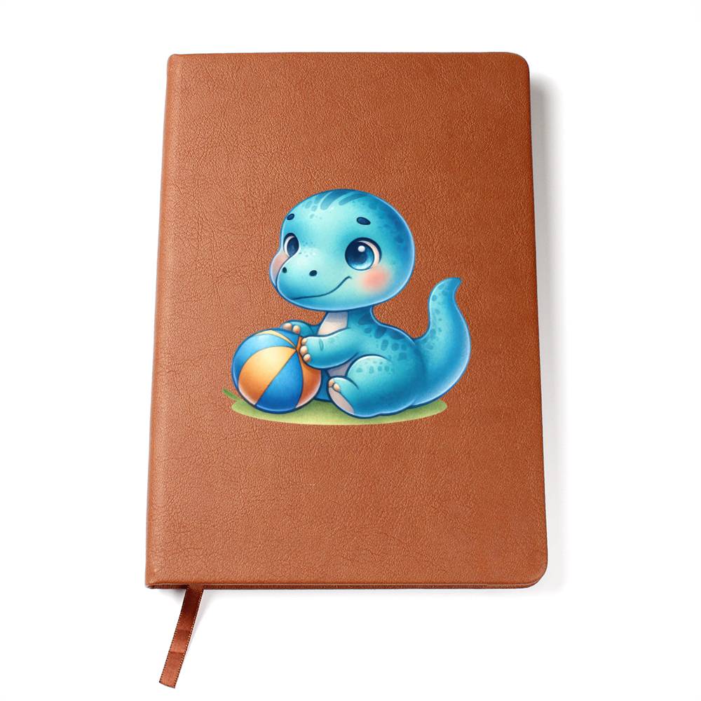 Colorful Baby Dinosaur 027 - Vegan Leather Journal