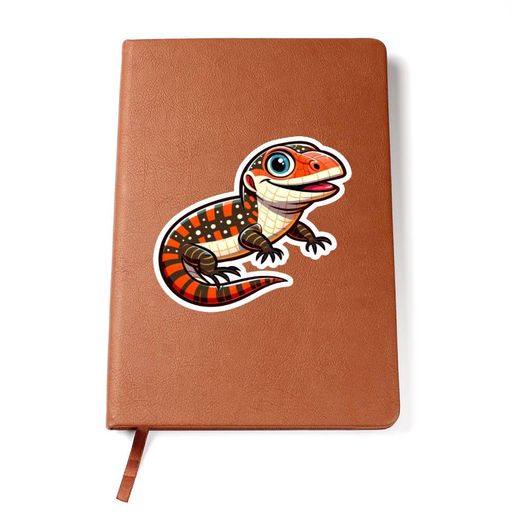 Cute Monitor lizard sticker 94 - Vegan Leather Journal
