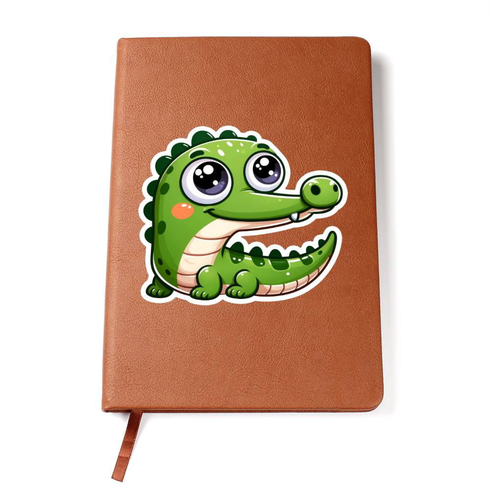 Cute Gharial sticker 57 - Vegan Leather Journal
