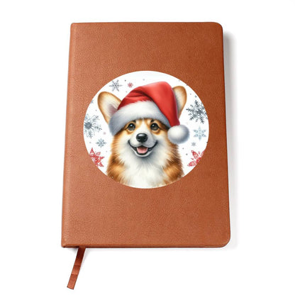 Christmas Dog - Pembroke Welsh Corgi  - Vegan Leather Journal