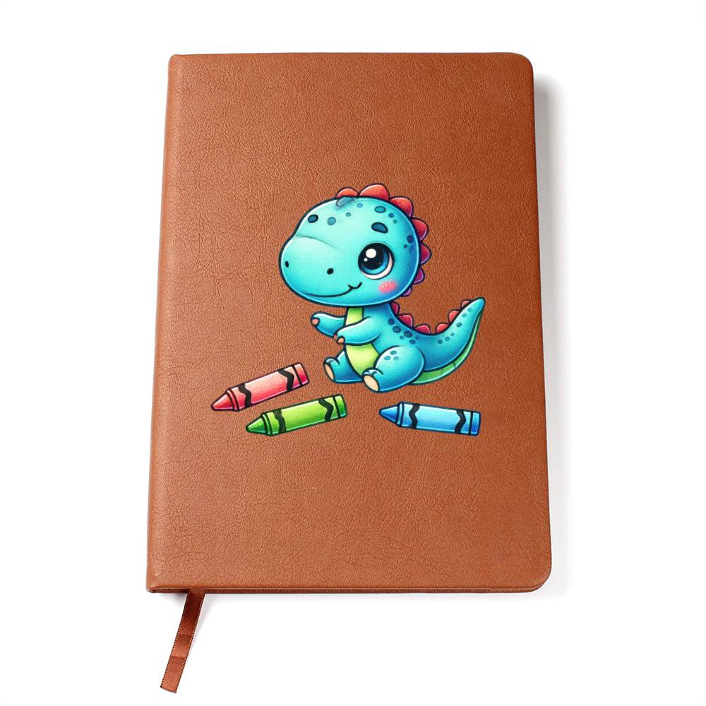 Colorful Baby Dinosaur 056 - Vegan Leather Journal