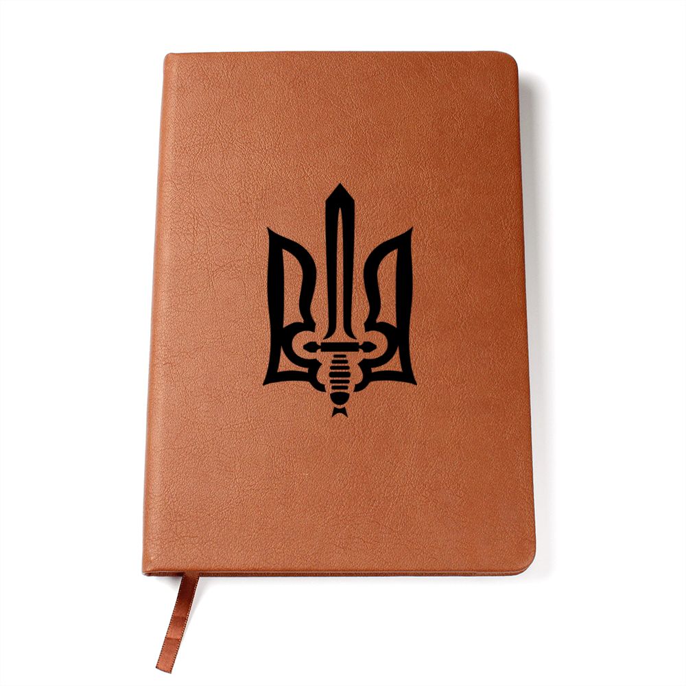 Stylized Tryzub (Black) - Vegan Leather Journal