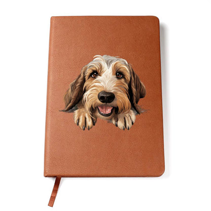 Petit Basset Griffon Vendeen Peeking - Vegan Leather Journal