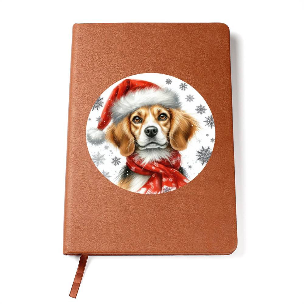 Christmas Dog - Harrier - Vegan Leather Journal