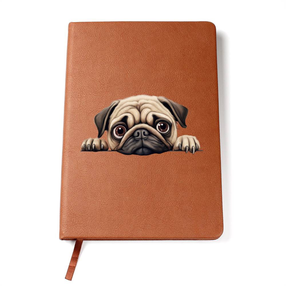 Pug Peeking - Vegan Leather Journal
