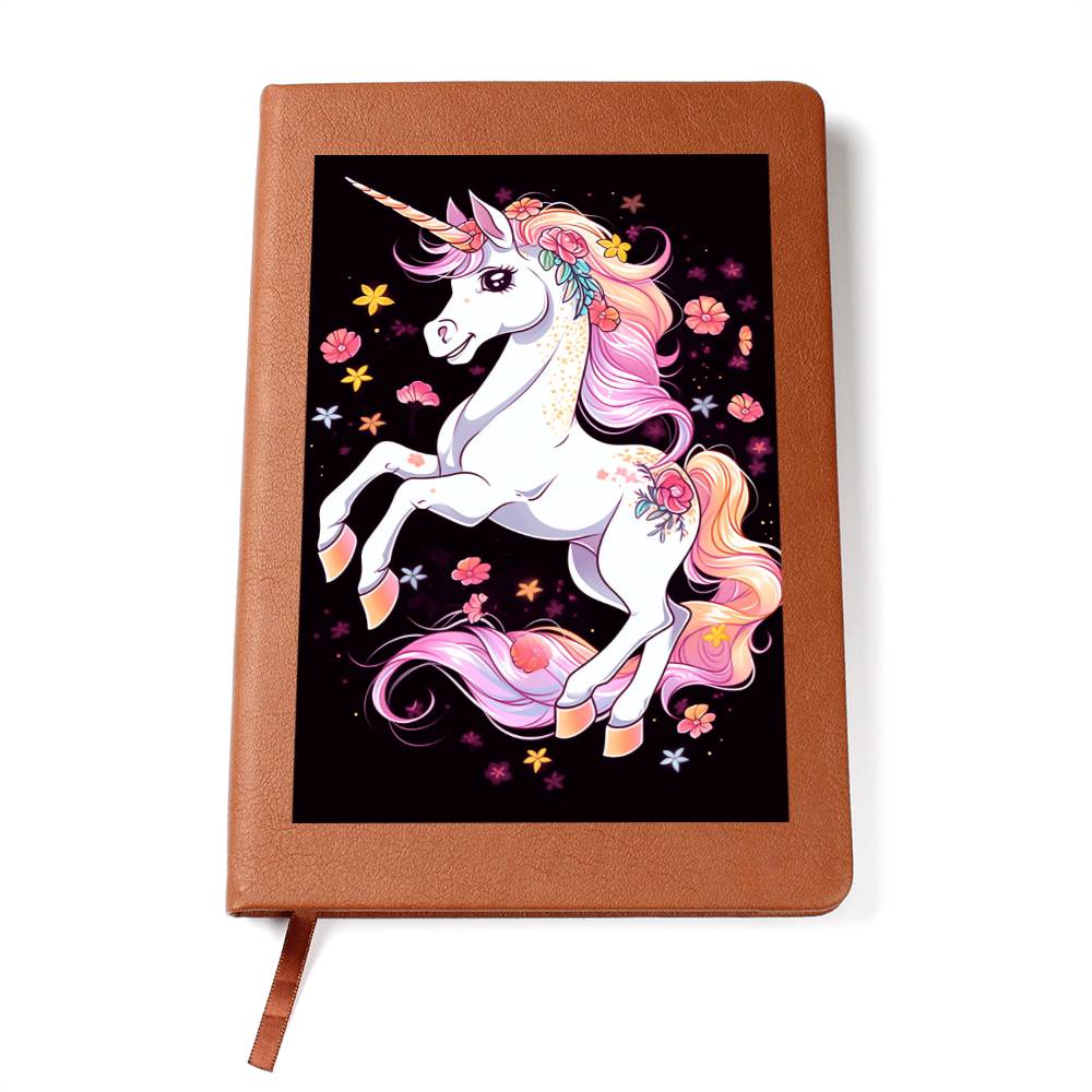 Cute Unicorn 098 - Vegan Leather Journal
