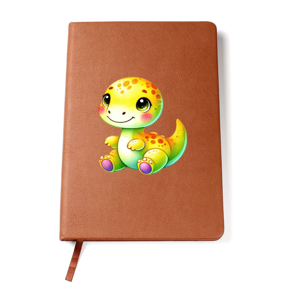 Colorful Baby Dinosaur 063 - Vegan Leather Journal