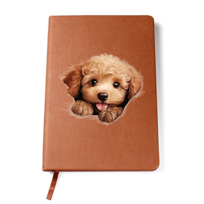 Poodle Peeking - Vegan Leather Journal