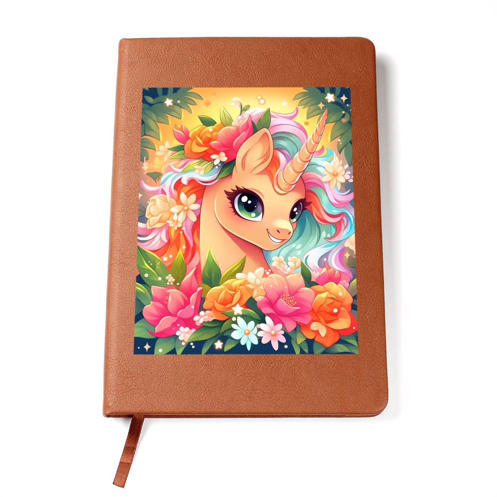 Cute Unicorn 105 - Vegan Leather Journal