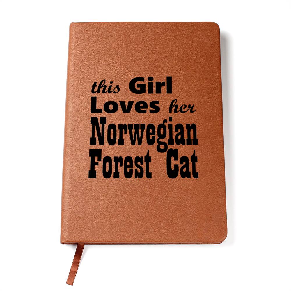 Norwegian Forest Cat - Vegan Leather Journal