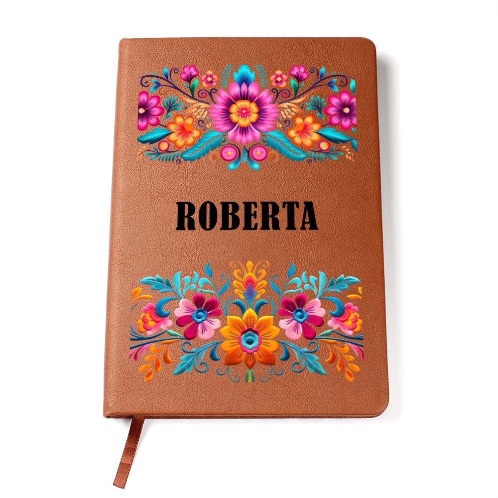 Roberta (Mexican Flowers 1) - Vegan Leather Journal