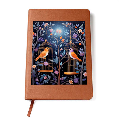 Birds And Floral Design 179 - Vegan Leather Journal