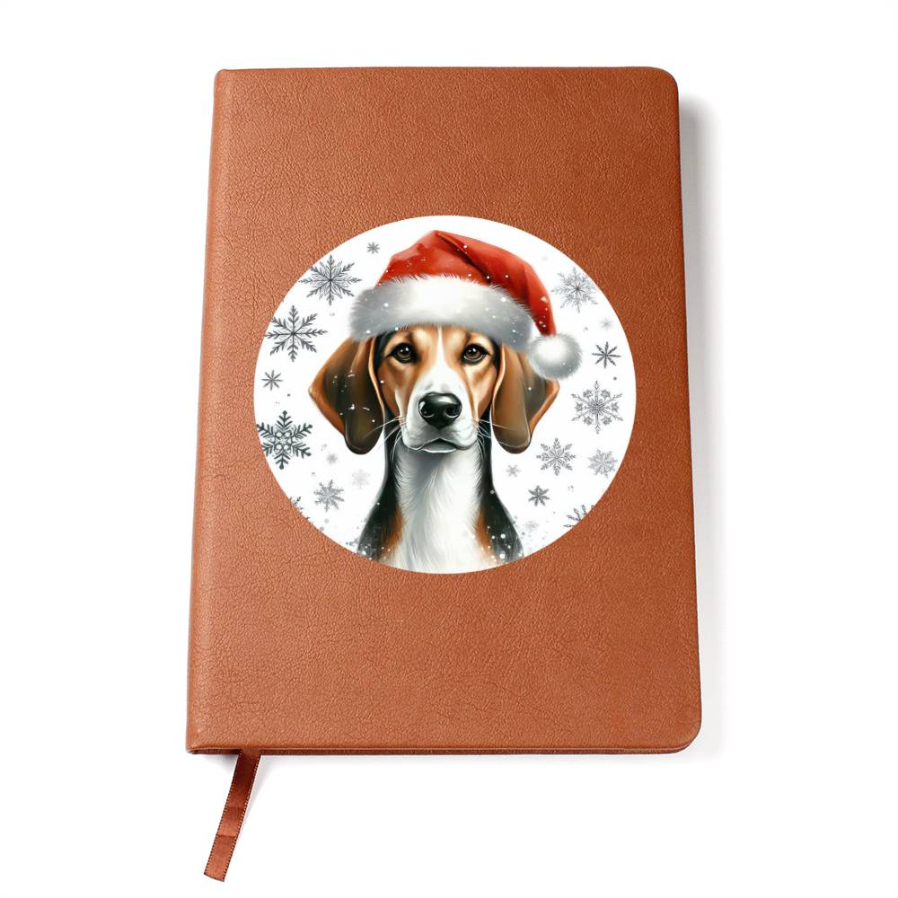 Christmas Dog - American Foxhound  - Vegan Leather Journal