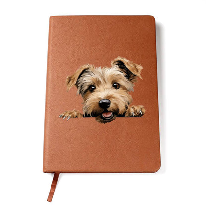 Glen of Imaal Terrier Peeking - Vegan Leather Journal