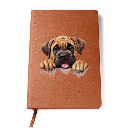 Mastiff Peeking - Vegan Leather Journal