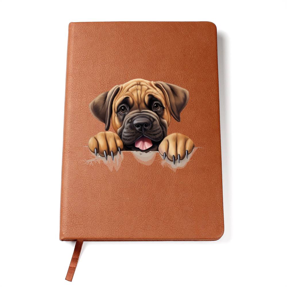 Mastiff Peeking - Vegan Leather Journal