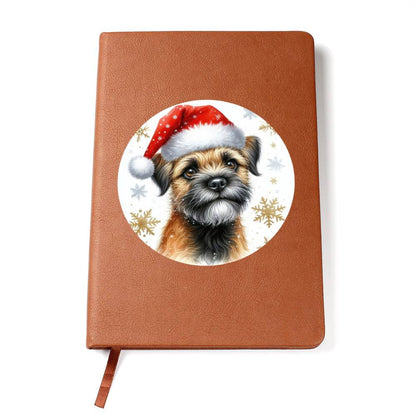 Christmas Dog - Border Terrier - Vegan Leather Journal