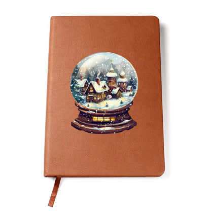 Watercolor Christmas Snow Globe 015 - Vegan Leather Journal