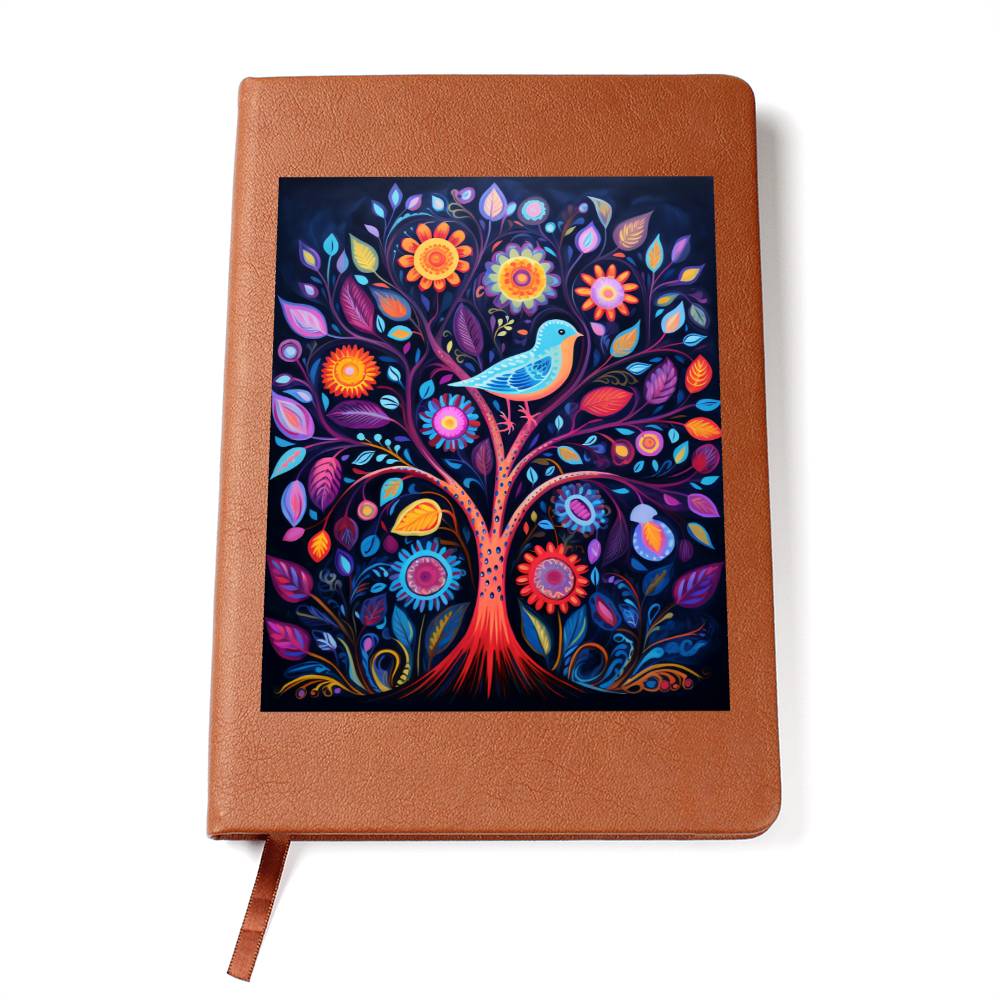 Birds And Floral Design 103 - Vegan Leather Journal