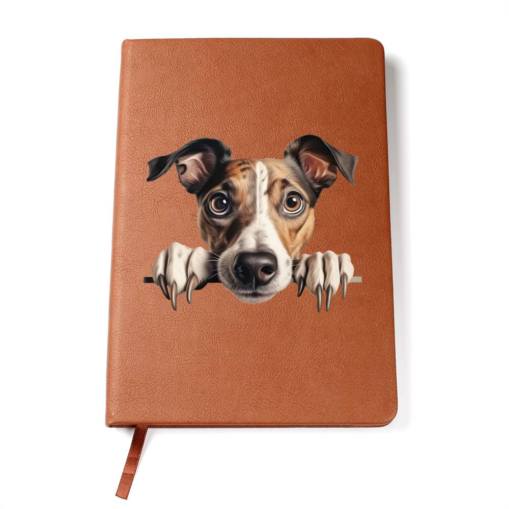 Greyhound Peeking - Vegan Leather Journal