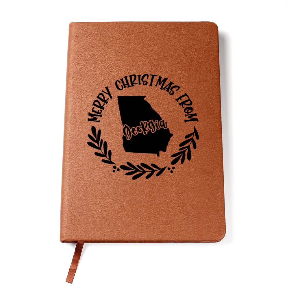 Merry Christmas From Georgia - Vegan Leather Journal