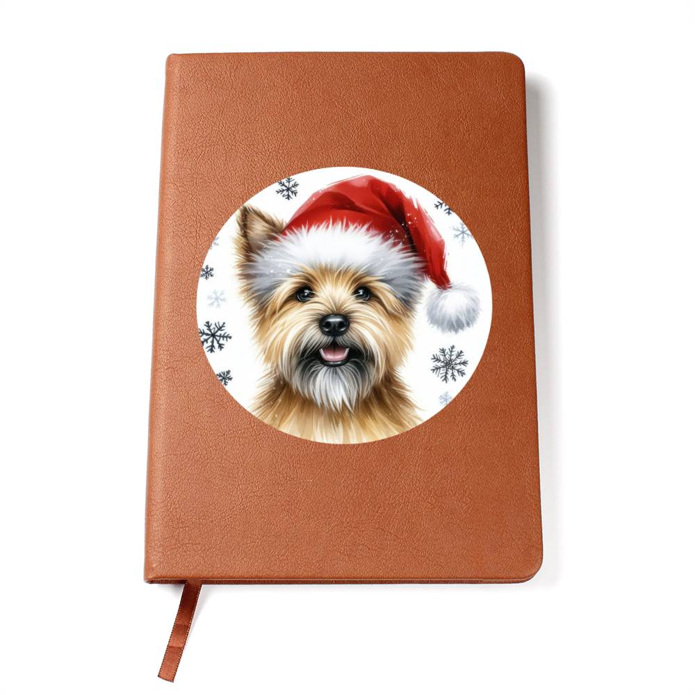 Christmas Dog - Norwich Terrier - Vegan Leather Journal