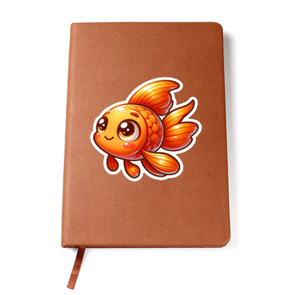 Cute Goldfish sticker 49 - Vegan Leather Journal