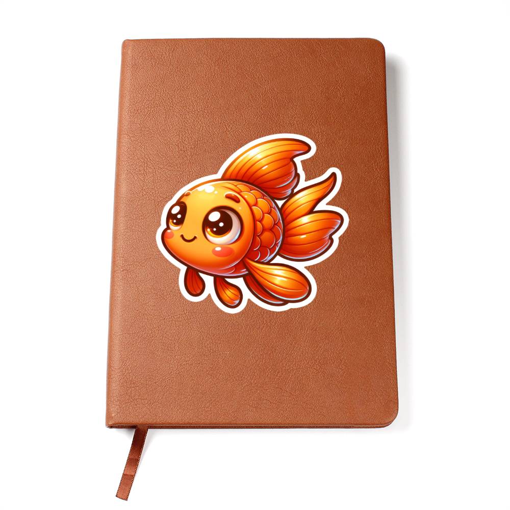Cute Goldfish sticker 49 - Vegan Leather Journal