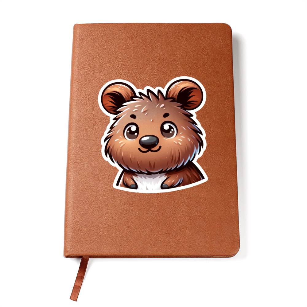 Cute Quokka sticker 136 - Vegan Leather Journal
