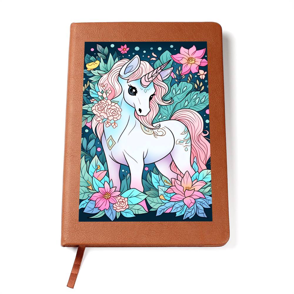 Cute Unicorn 051 - Vegan Leather Journal