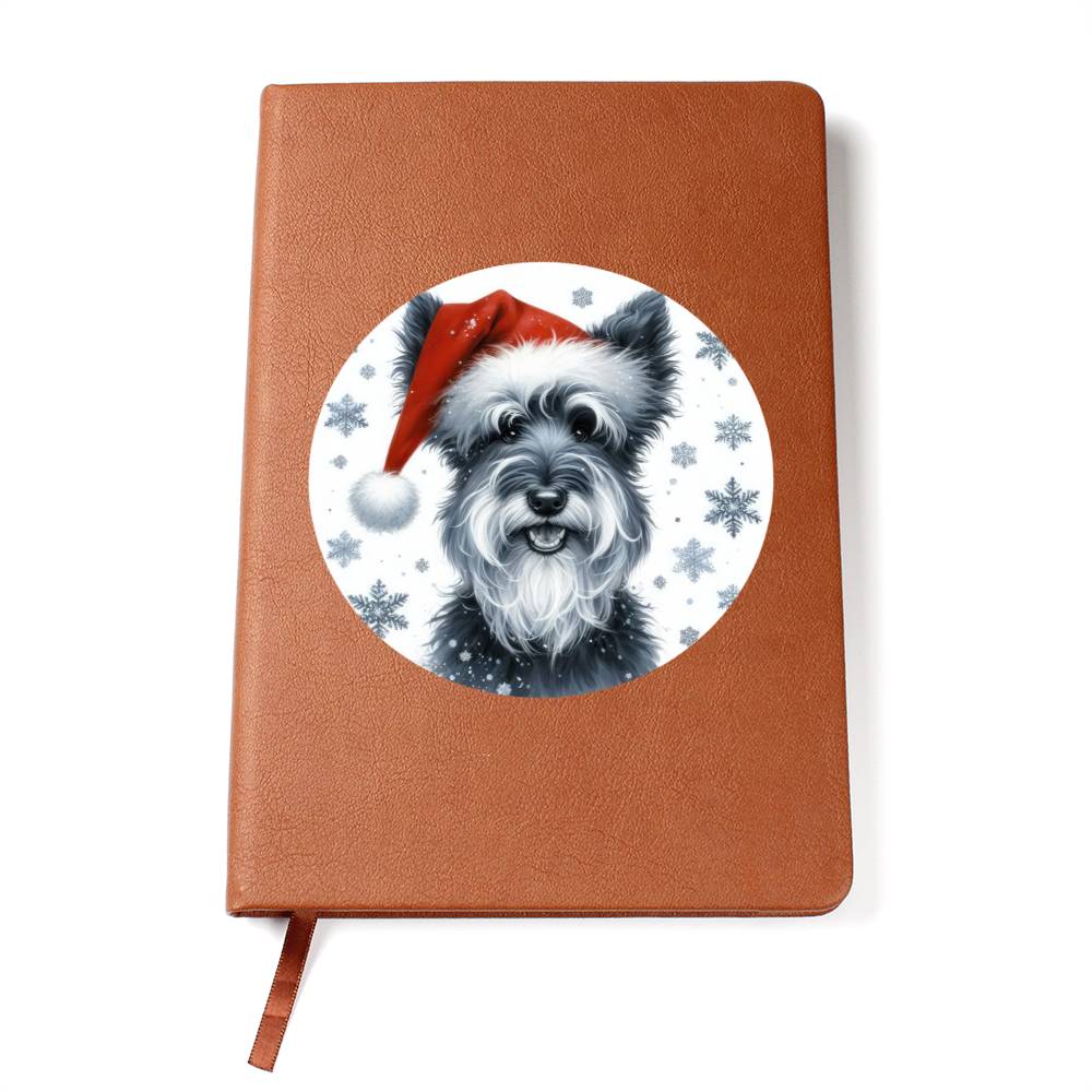 Christmas Dog - Kerry Blue Terrier - Vegan Leather Journal