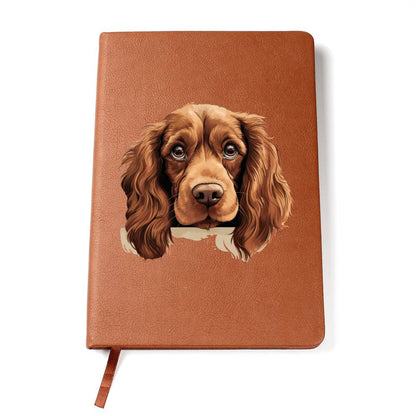 Sussex Spaniel Peeking - Vegan Leather Journal