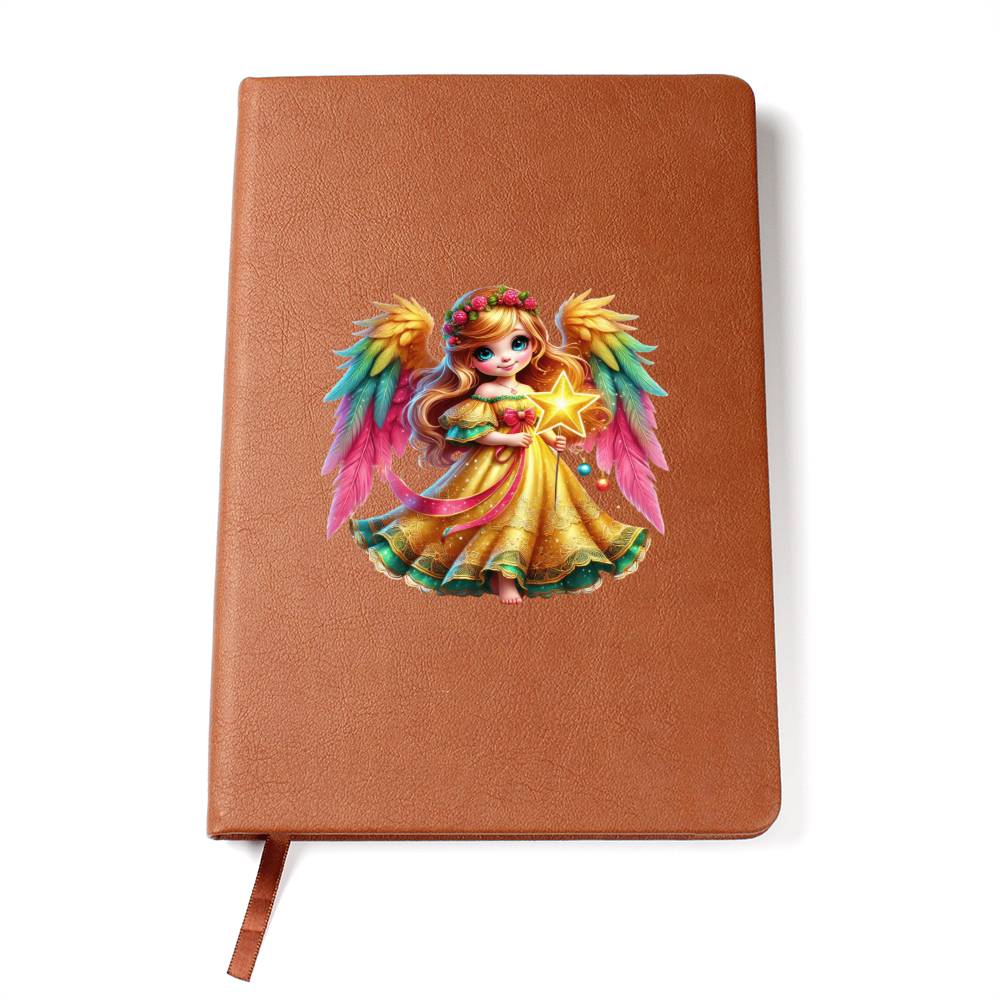 Cute Christmas Angel 021 - Vegan Leather Journal