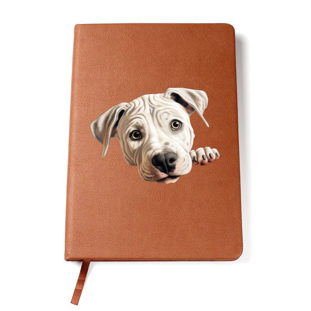 Dogo Argentino Peeking - Vegan Leather Journal