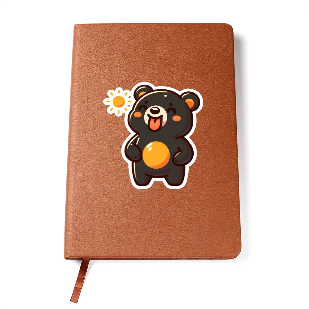 Cute Sun bear sticker 183 - Vegan Leather Journal