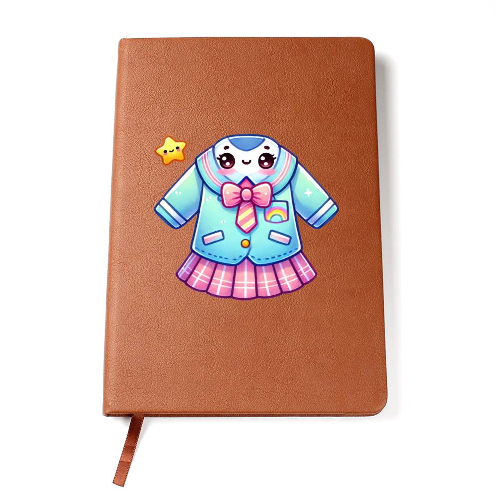 Cute Back to School Sticker 070 - Vegan Leather Journal