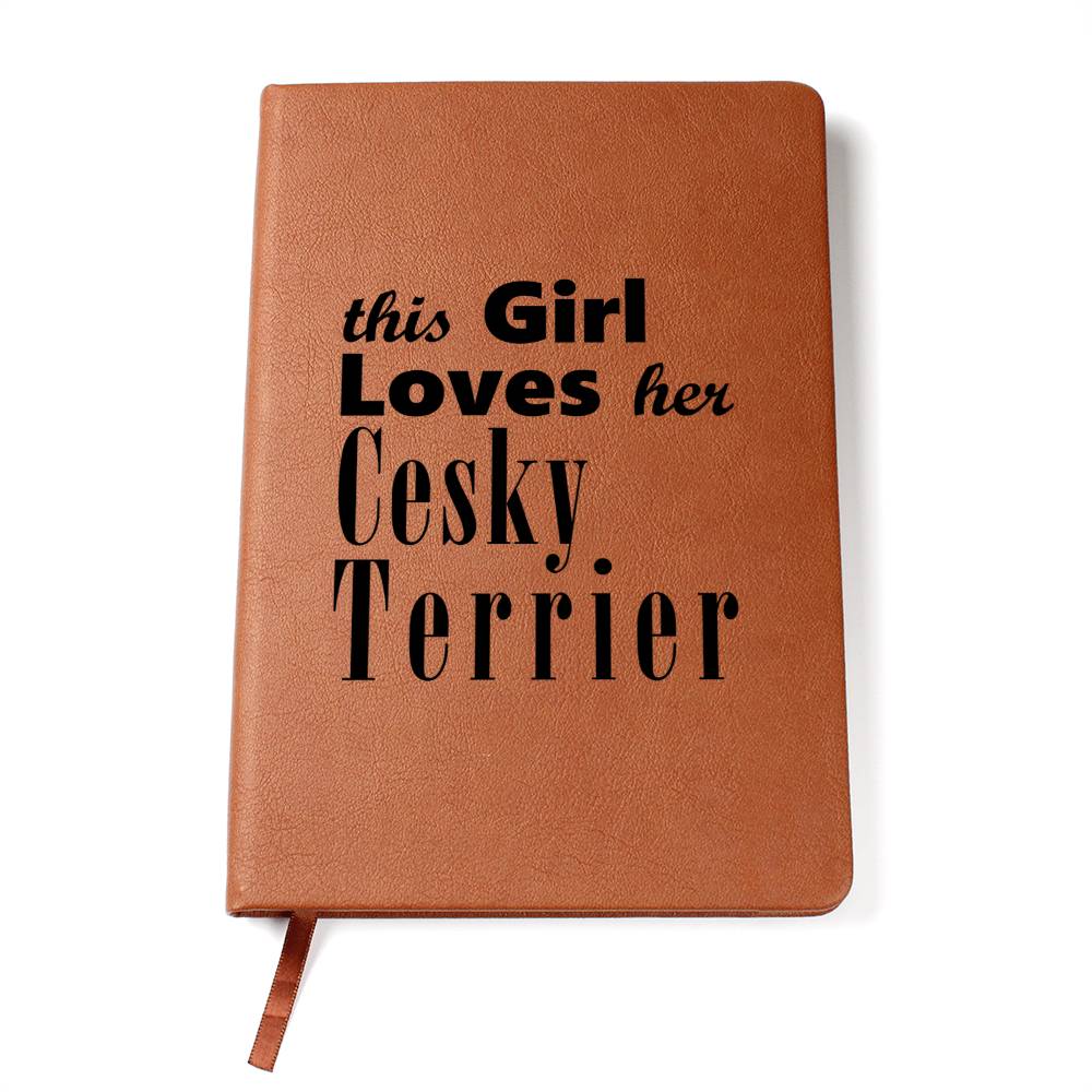 Cesky Terrier - Vegan Leather Journal