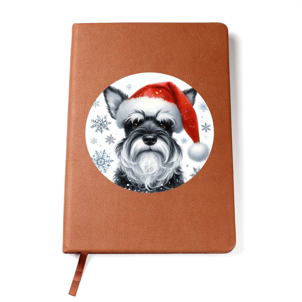 Christmas Dog - Miniature Schnauzer - Vegan Leather Journal