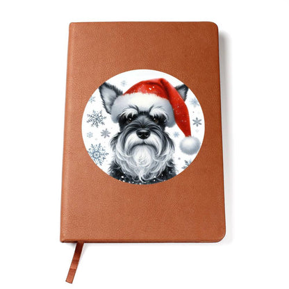 Christmas Dog - Miniature Schnauzer - Vegan Leather Journal