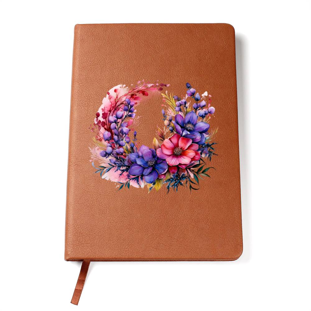 Floral Flower Wreath 140 - Vegan Leather Journal